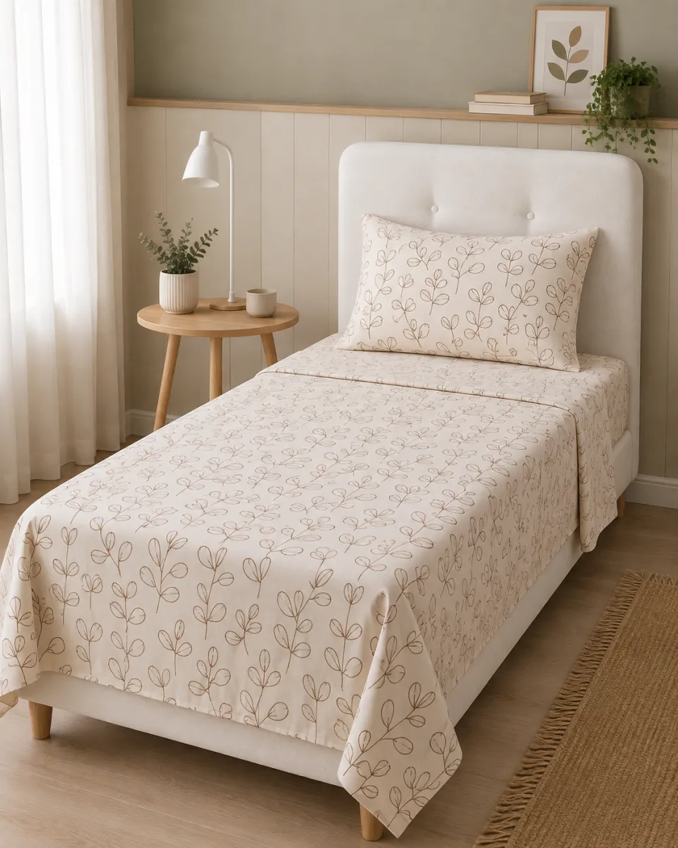 Juego de Sábanas Super Soft 400 H de 1 1/2 plazas estampada S3012